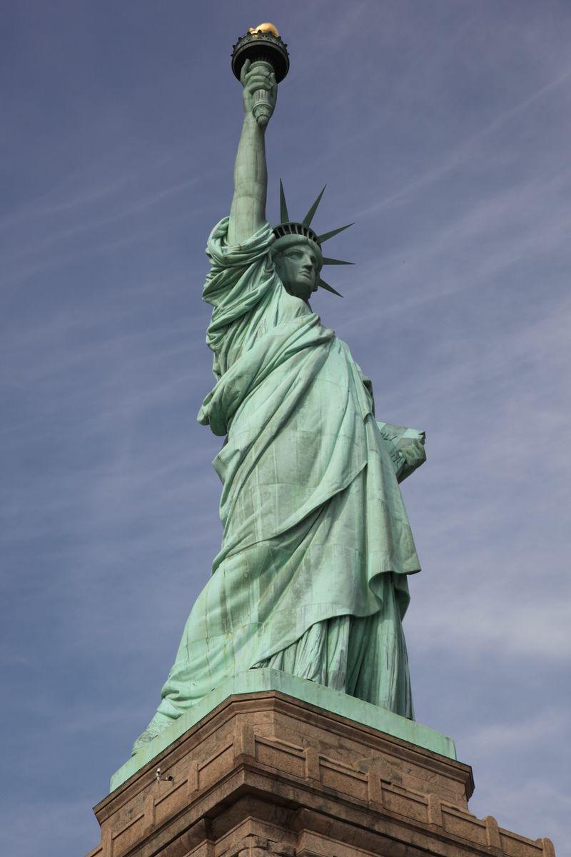 The Statue of Liberty, first sight for millions of Italian immigrants arriving in New York Harbor