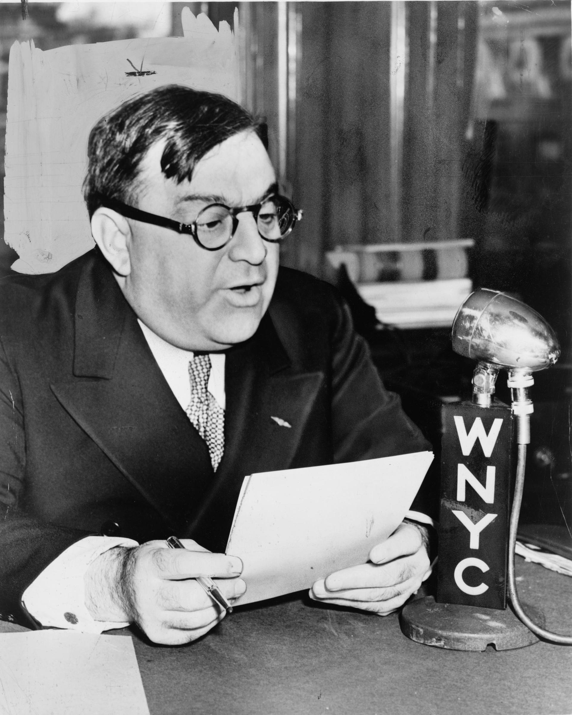 Fiorello LaGuardia at WNYC, 1940. Fred Palumbo / Library of Congress. Public domain.