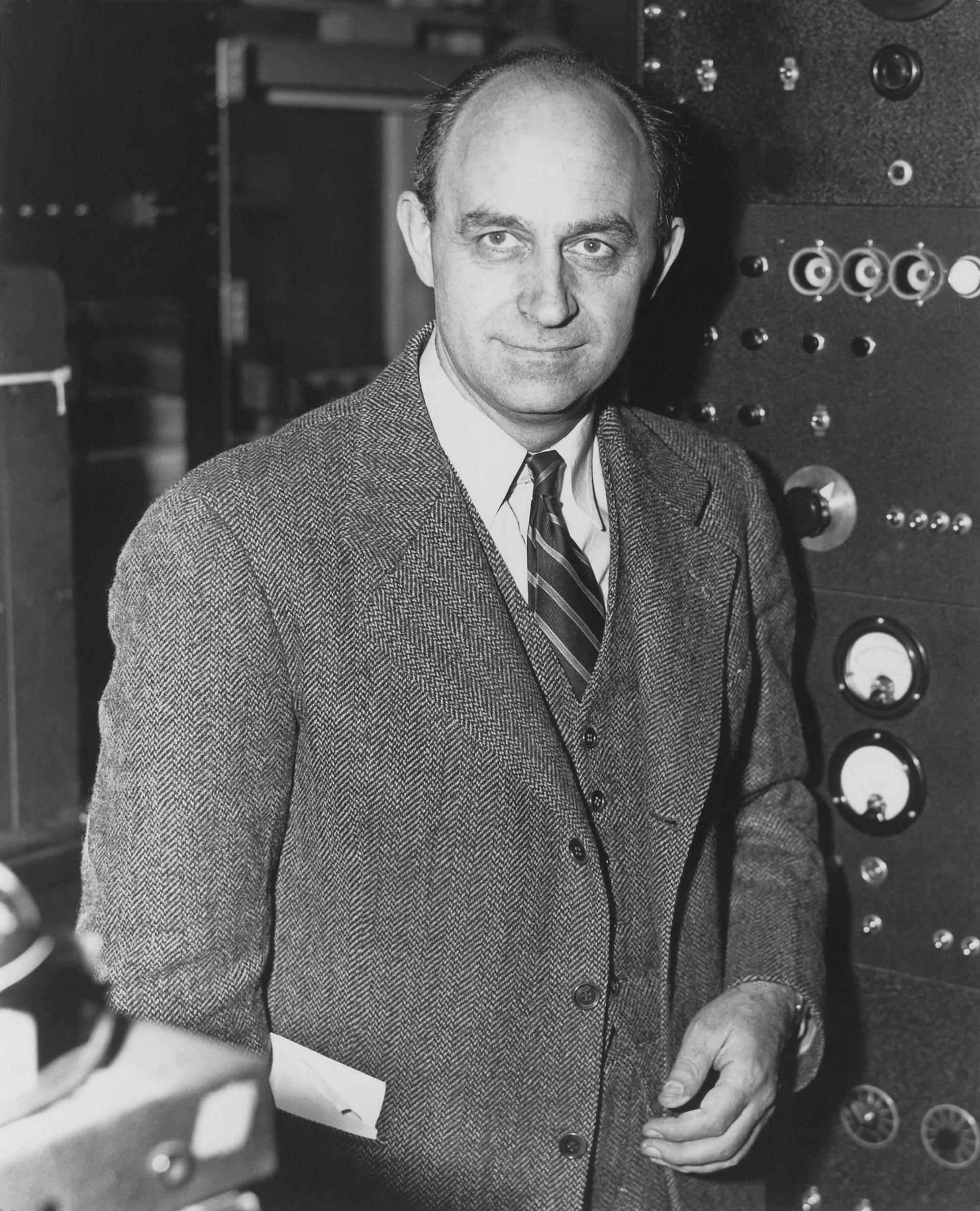 Enrico Fermi, c. 1943–1949. U.S. Department of Energy / National Archives. Public domain.