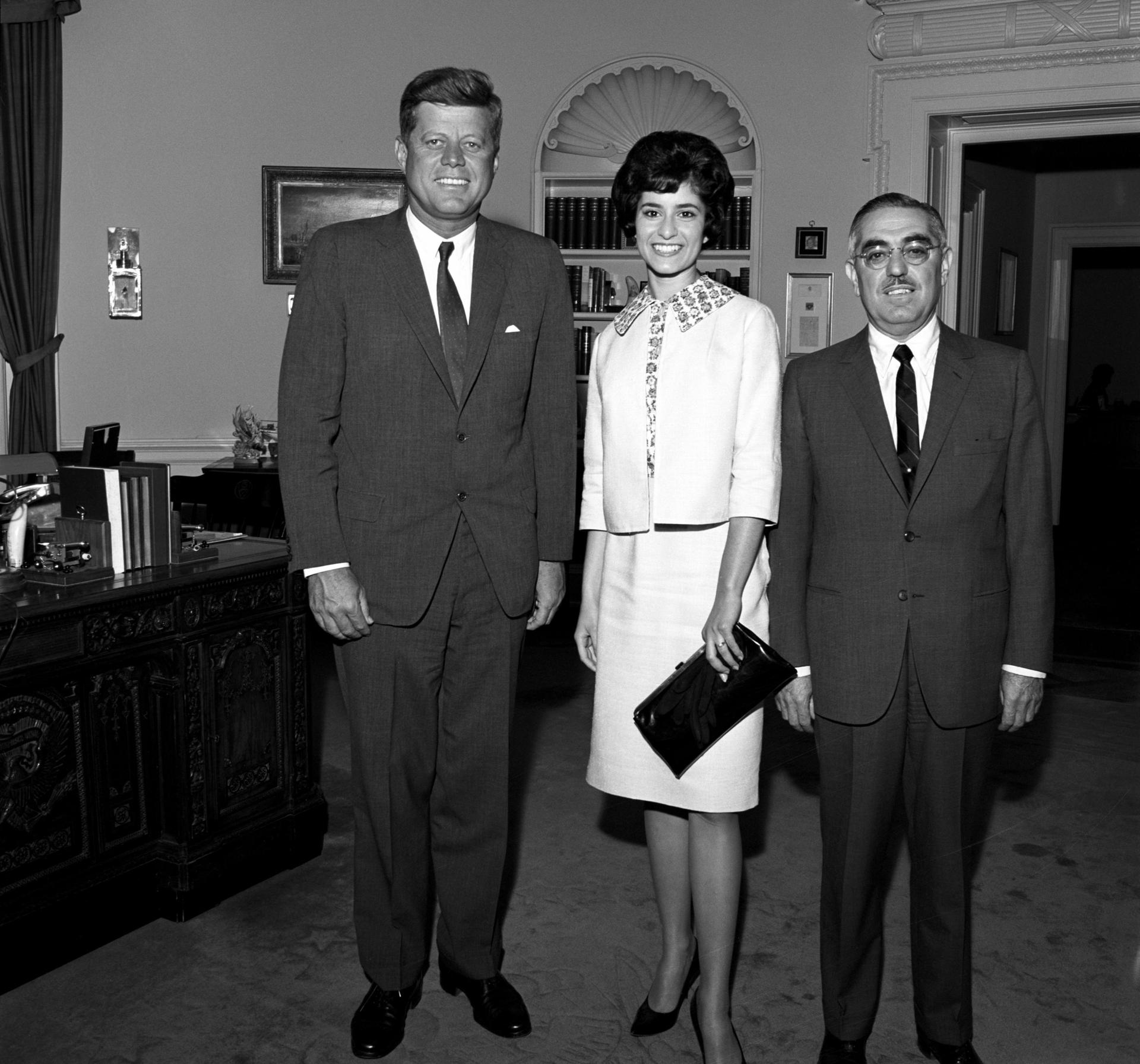 John Pastore at right with his daughter Frances and President John F. Kennedy.
