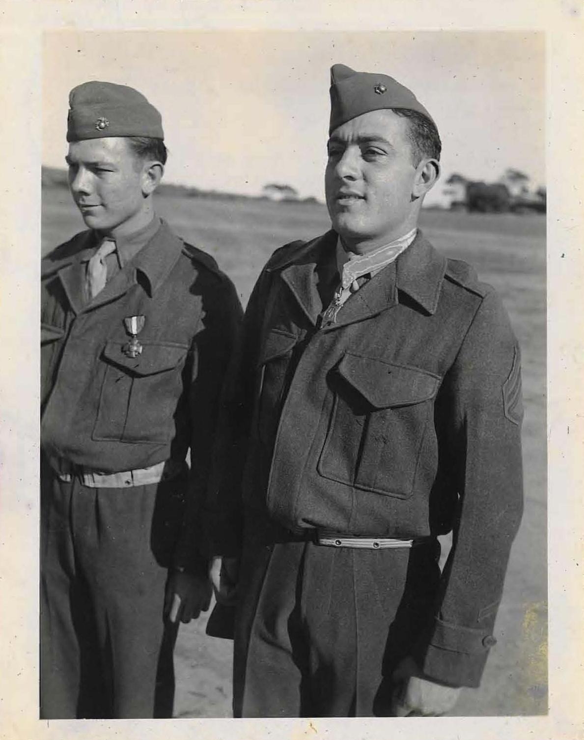 Sgt. John Basilone wearing the Medal of Honor. U.S. Marine Corps. Public domain.